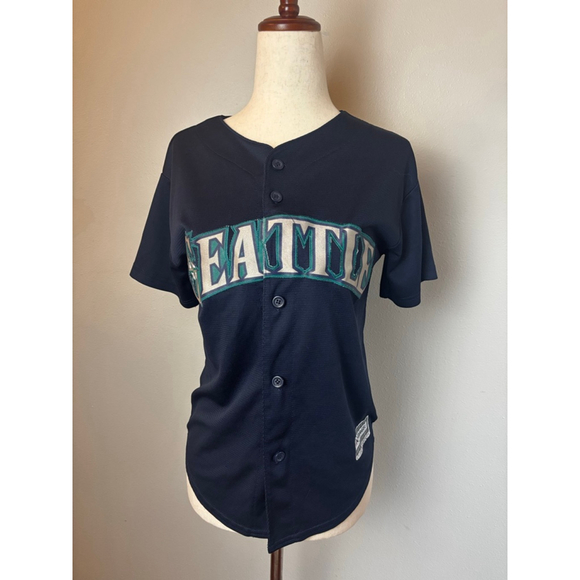 Majestic Other - Vibtage mlb Boys Majestic Seattle Mariners Seager Jersey M Navy Teal